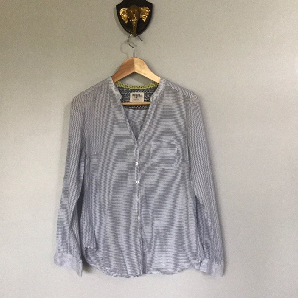 Anthro Holding Horses Striped Button Up